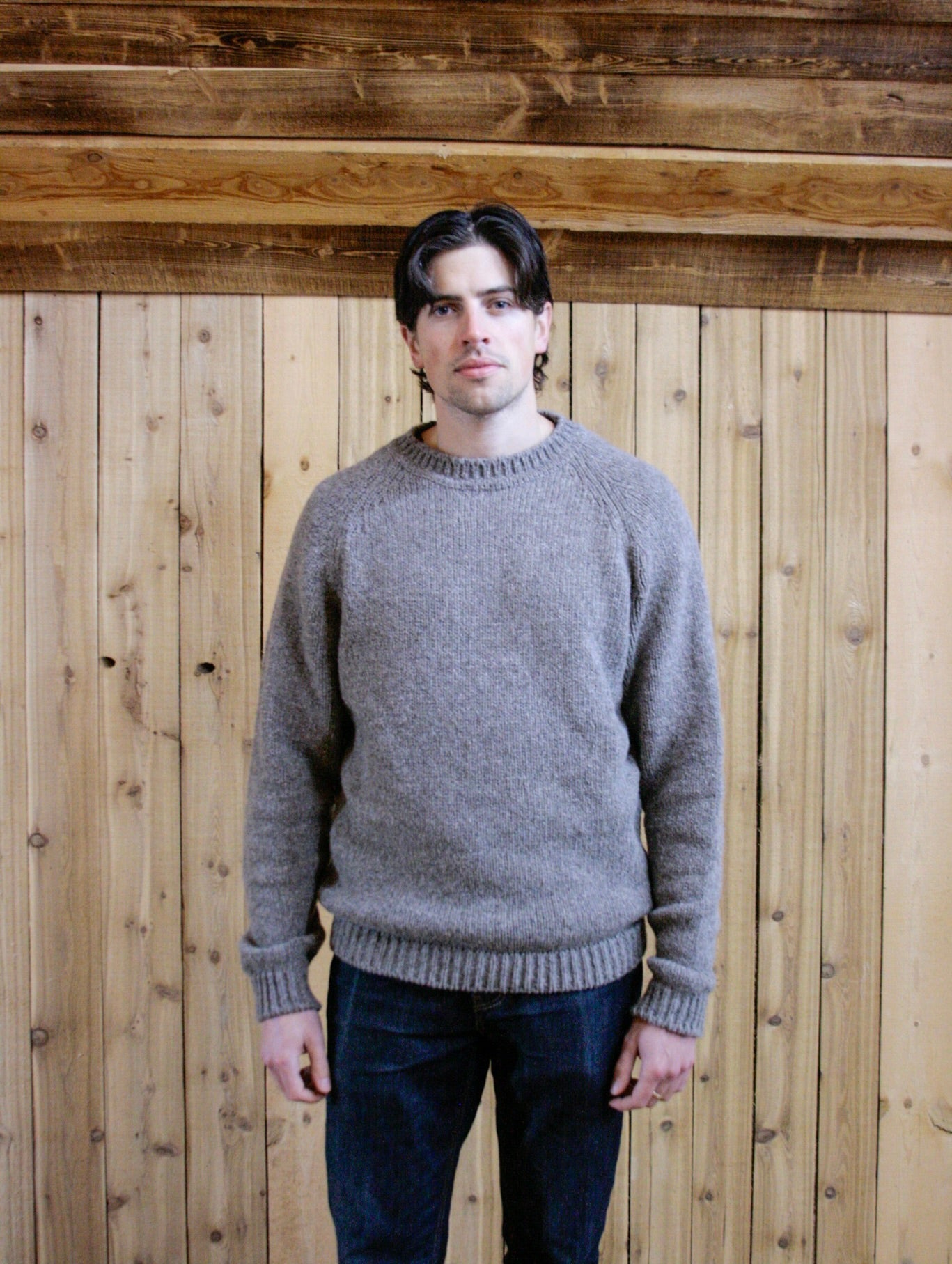 Timber Sweater – Men’s wool pullover in 100% wool, handcrafted in Alberta