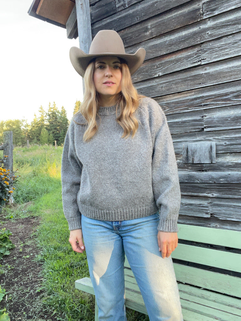 Woodland Sweater – Women’s raglan wool sweater made with 100% wool, handmade in Alberta