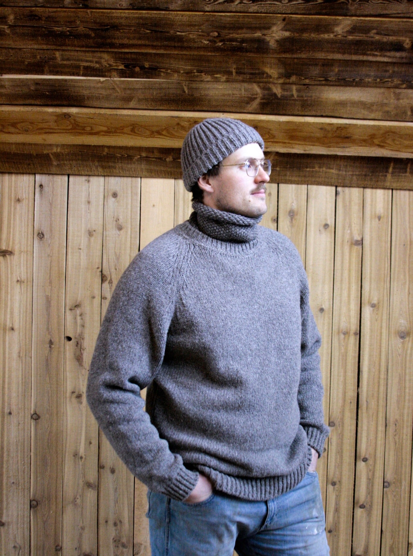 Timber Sweater – Men’s wool pullover in 100% wool, handcrafted in Alberta