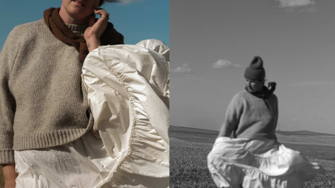 Kristen Haines styling a Marty Lynn wool sweater