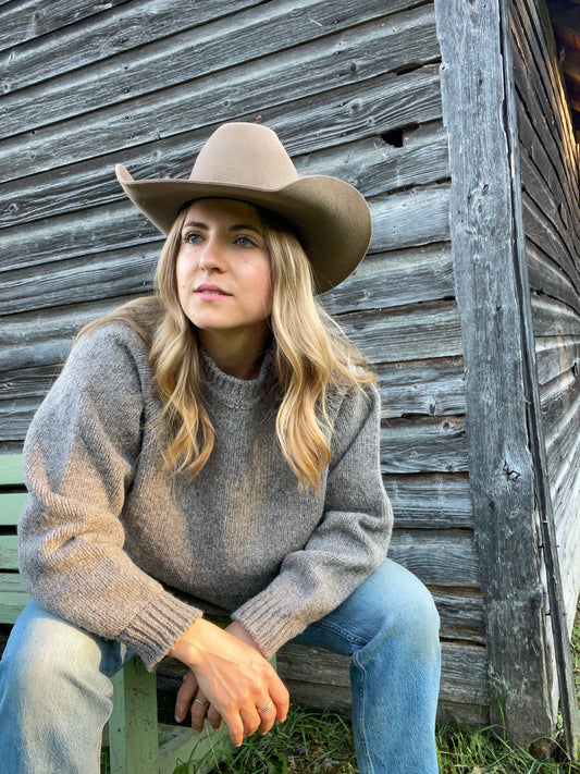 Woodland Sweater – Women’s raglan wool sweater made with 100% wool, handmade in Alberta