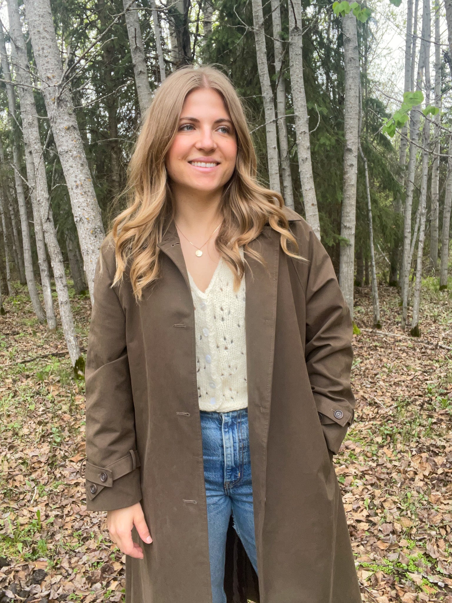 Aspen Lace Button-up - Sleeveless white wool vest with eyelet knit and buttons