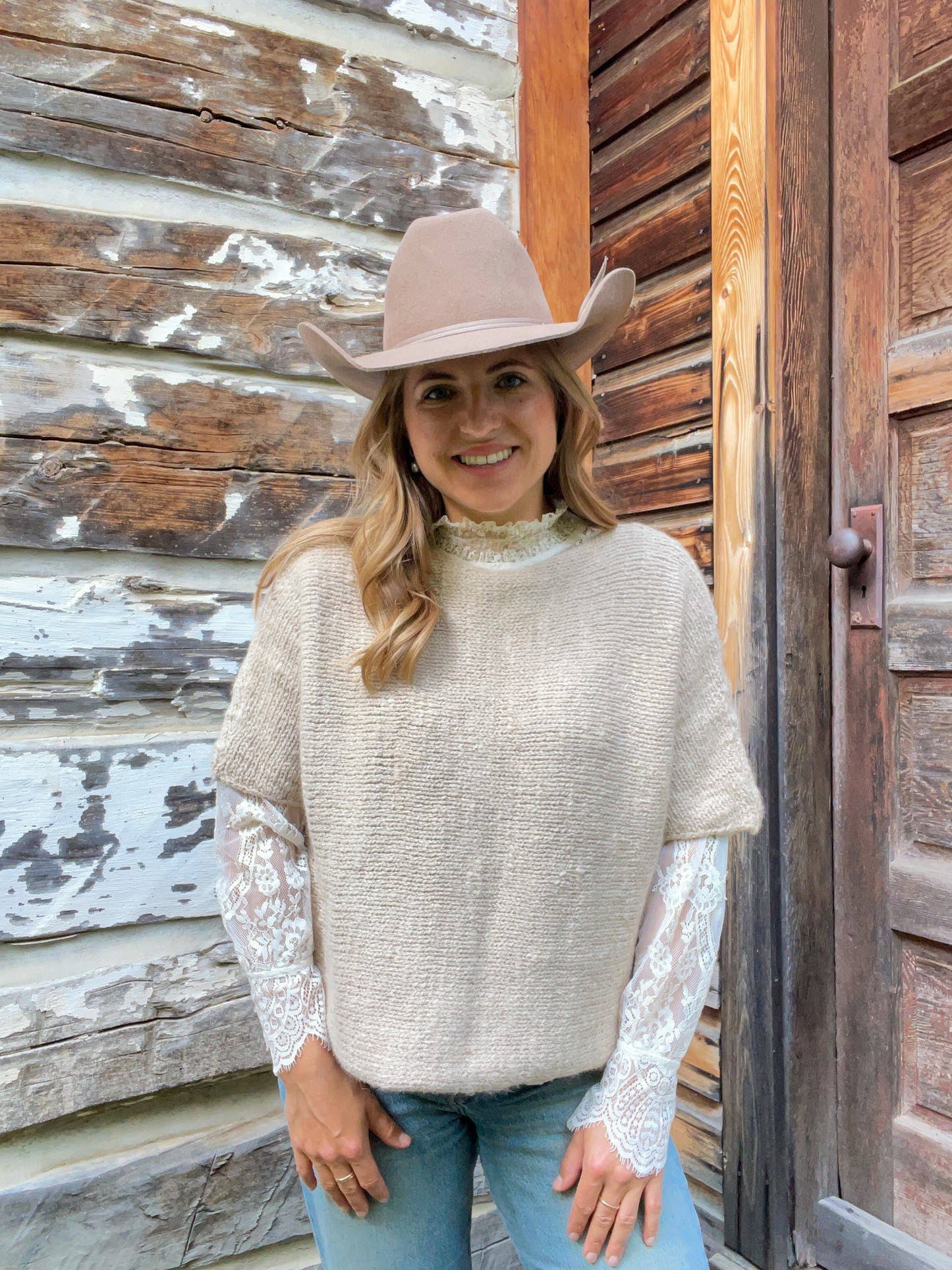 Providence Lane Alpaca T-Shirt – Boatneck alpaca knit tee in undyed beige