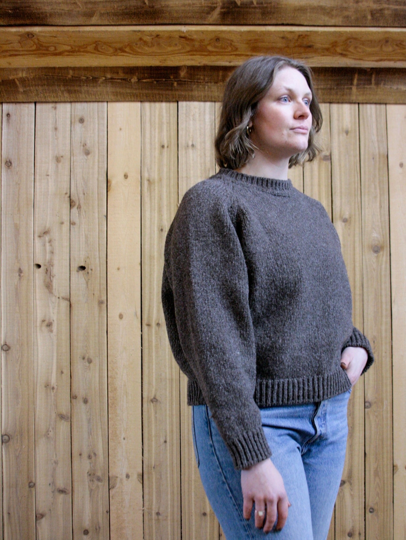 Woodland Sweater – Women’s raglan wool sweater made with 100% wool, handmade in Alberta